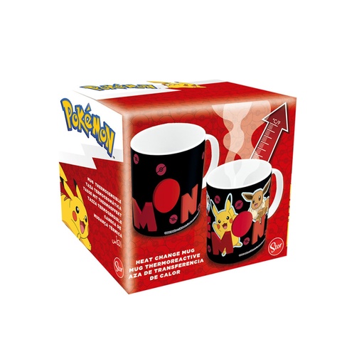 [8412497787425] Pokémon Heat Change Mug – Pikachu, Eevee, Piplup, Blastoise - 325ml 